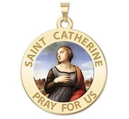 Saint Catherine of Alexandria Round  Religious Medal    Color EXCLUSIVE 