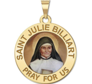 Saint Julie Billiart Round Religious Medal Color