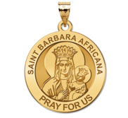 Saint Barbara Africana Round Religious Medal  EXCLUSIVE 