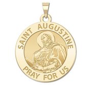 Saint Augustine of Hippo Round Religious Medal  EXCLUSIVE 