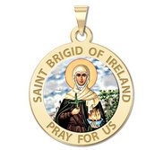 Saint Brigid of Ireland Round Color Religious Medal    EXCLUSIVE 