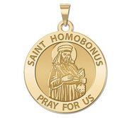 Saint Homobonus Round Religious Medal   EXCLUSIVE 