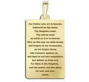 Rectangle with  Lord s Prayer  Block Pendant