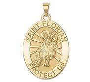 Saint Florian Oval Religious Medal   EXCLUSIVE 