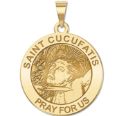 Saint Cucufatis Round Religious Medal  EXCLUSIVE 