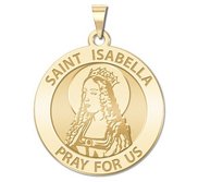 Saint Isabella Round Religious Medal   EXCLUSIVE 