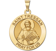 Saint Tressan Round Religious Medal   EXCLUSIVE 