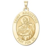 Saint Augustine of Hippo Oval Religious Medal  EXCLUSIVE 