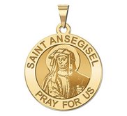 Saint Ansegise Roundl Religious Medal  EXCLUSIVE 