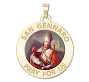 San Gennaro Round Religious Medal  Color EXCLUSIVE 