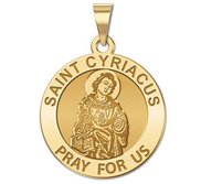 Saint Cyriacus Round Religious Medal    EXCLUSIVE 