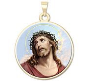 Ecce Homo Round Religious Medal  Color EXCLUSIVE 