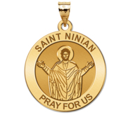 Saint Ninian Round Religious Medal  EXCLUSIVE 