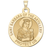 Saint Barbara of Artillery Round Religious Medal  EXCLUSIVE 