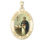 Saint Thomas Aquinas   Oval Religious Medal  EXCLUSIVE 