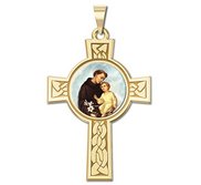 Saint Anthony Cross Religious Medal   Color EXCLUSIVE 