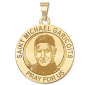 Saint Michael Garicoits Round Religious Medal   EXCLUSIVE 