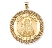 Saint Declan Round Rope Border Religious Medal