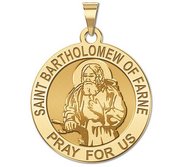 Saint Bartholomew of Farne Round Religious Medal  EXCLUSIVE 