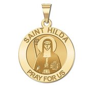 Saint Hilda Round Religious Medal   EXCLUSIVE 