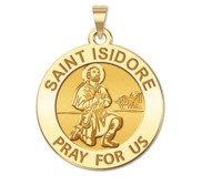 Saint Isidore Round Religious Medal