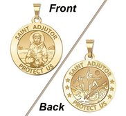 Saint Adjutor Doubles Sided Surfing Round Religious Medal    EXCLUSIVE 