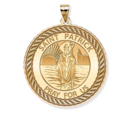 Saint Patrick Round Rope Border Religious Medal