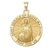 Saint Gerald of Sauve Majeure Round Religious Medal  EXCLUSIVE 