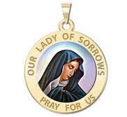 Our Lady of Sorrows Religious Medal  Color EXCLUSIVE 