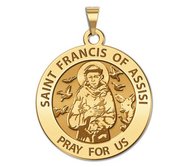 Saint Francis of Assisi Round Religious Medal  EXCLUSIVE 