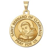 Saint Bernard of Clairvaux Round Religious Medal   EXCLUSIVE 