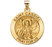 Saint Cassiel Round Religious Medal