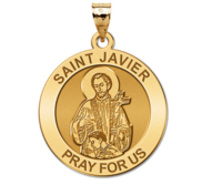 Saint Javier Round Religious Medal  EXCLUSIVE 