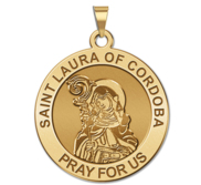 Saint Laura of Cordoba Round Religious Medal  EXCLUSIVE 