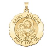 Saint Joseph Scalloped Religious Medal  EXCLUSIVE 