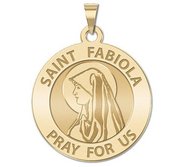 Saint Fabiola Round Religious Medal   EXCLUSIVE 