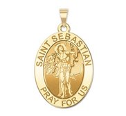 Saint Sebastian   Oval Religious Medal  EXCLUSIVE 