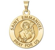 Saint Emmanuel Round Religious Medal   EXCLUSIVE 