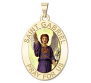 Saint Gabriel Oval Religious Medal   Color EXCLUSIVE 