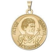 Saint Genesius Round Religious Medal  Actor   Martyr   EXCLUSIVE 