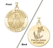 Saint Brendan Double Sided Sailors Round Religious Medal    EXCLUSIVE 