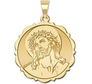 Ecce Homo Scalloped Round Religious Medal  EXCLUSIVE 