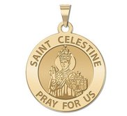 Saint Celestine Round Religious Medal  EXCLUSIVE 