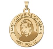 Saint Catherine of Genoa Round Religious Medal    EXCLUSIVE 