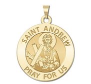 Saint Andrew Round Religious Medal  EXCLUSIVE 