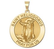 Saint Heliodorus Round Religious Medal   EXCLUSIVE 