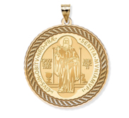 Saint Benedict Round Rope Border Religious Medal