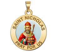 Saint Nicholas Religious Medal  Color EXCLUSIVE 