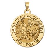 Saint Francis of Assisi Round Religious Medal   Receiving Stigmata  EXCLUSIVE 