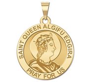 Saint Queen Algifu Edgira Round Religious Medal    EXCLUSIVE 